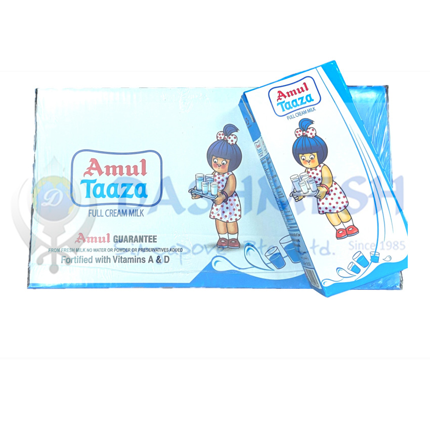 Amul Taaza UHT Full Cream Milk 1 ltr & 12 x 1 ltr (Carton) - Dashmesh  Singapore – Indian Food Distributor Singapore | Dashmesh Singapore – Indian  Food Distributor Singapore