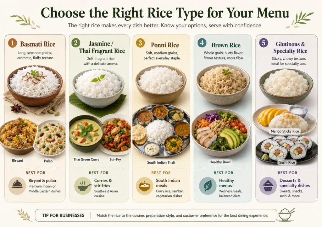 Right rice types